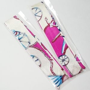 ⤵️⤵️2pc Fuchsia Royal Design Satin Scarves